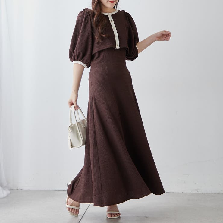 【6色展開、セットアイテム】配色カットジャガードワンピース | RMAF　NICE CLAUP / OLIVE des OLIVE | 詳細画像11 