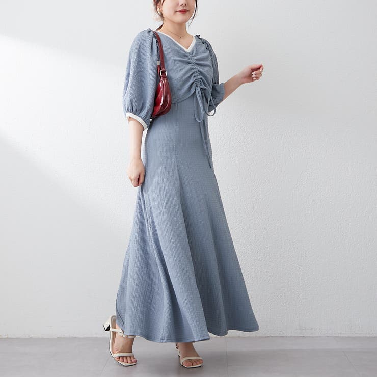 【6色展開、セットアイテム】配色カットジャガードワンピース | RMAF　NICE CLAUP / OLIVE des OLIVE | 詳細画像25 