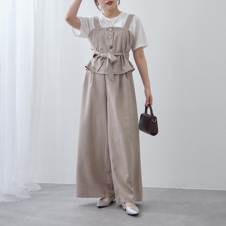 ナイスクラップ セットアップ アイボリー continuer de NICE CLAUP/セットアップダブルジャケット｜NICE