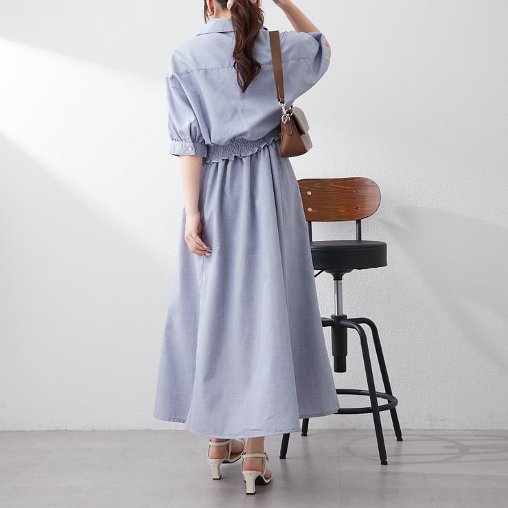 裾シャーリングジャケット&ワンピースセット[品番：OLOW0015704]｜RMAF