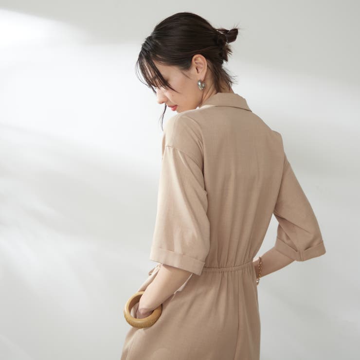 kana__18sセレクト】サイズ展開あり、ハーフスリーブオールインワン