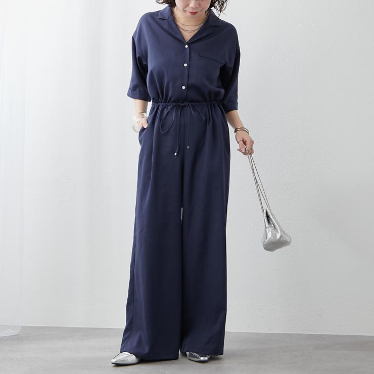 kana__18sセレクト】サイズ展開あり、ハーフスリーブオールインワン