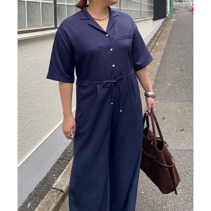 kana__18sセレクト】サイズ展開あり、ハーフスリーブオールインワン
