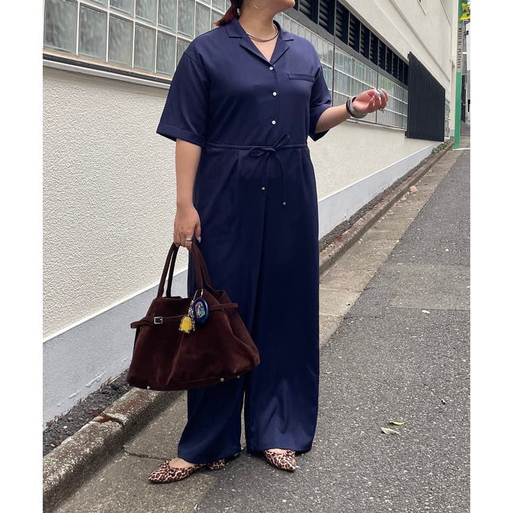 kana__18sセレクト】サイズ展開あり、ハーフスリーブオールインワン