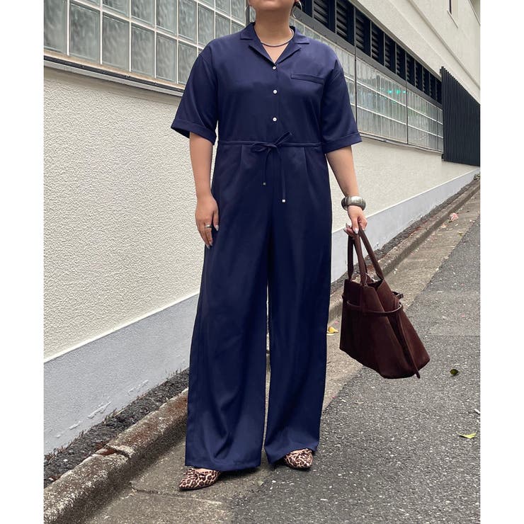 サイズ展開あり、ハーフスリーブオールインワン[品番：OLOW0016124