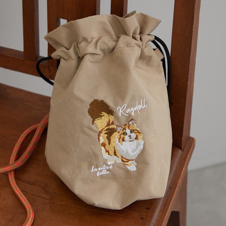 Web限定】アニマル刺繍コードショルダーポーチ[品番