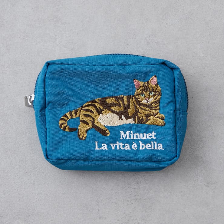 テキストプリントポーチ 青 ANTF-0157 青・ブルーのオリジナルポーチにプリント・刺繍でノベルティ激安