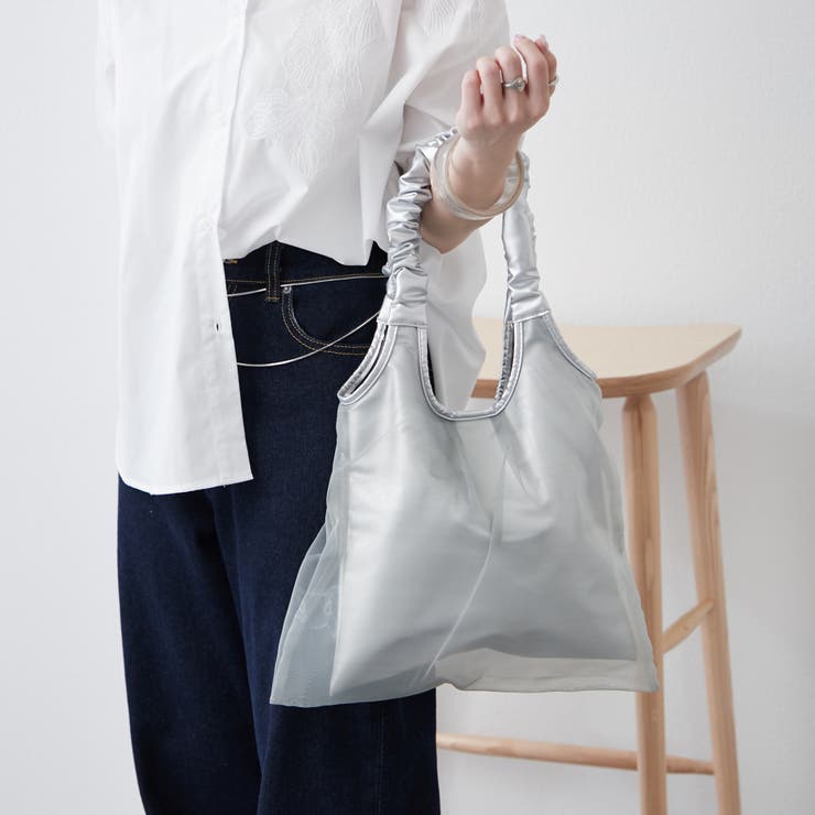 MYLAN チュール トートバッグ グレー MYLAN チュール トートバッグ グレー