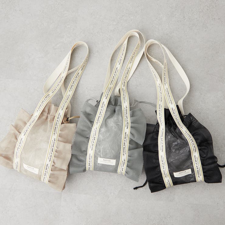 メッシュフリルトート[品番：OLOW0015850]｜RMAF NICE CLAUP / OLIVE