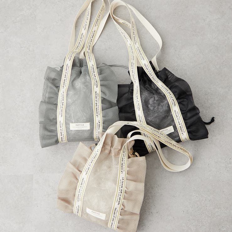 メッシュフリルトート[品番：OLOW0015850]｜RMAF NICE CLAUP / OLIVE