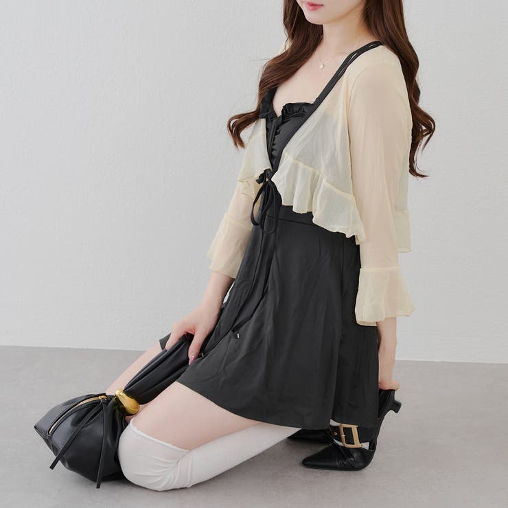Web限定】シアーボレロ×フリルキャミワンピ水着2点セット[品番