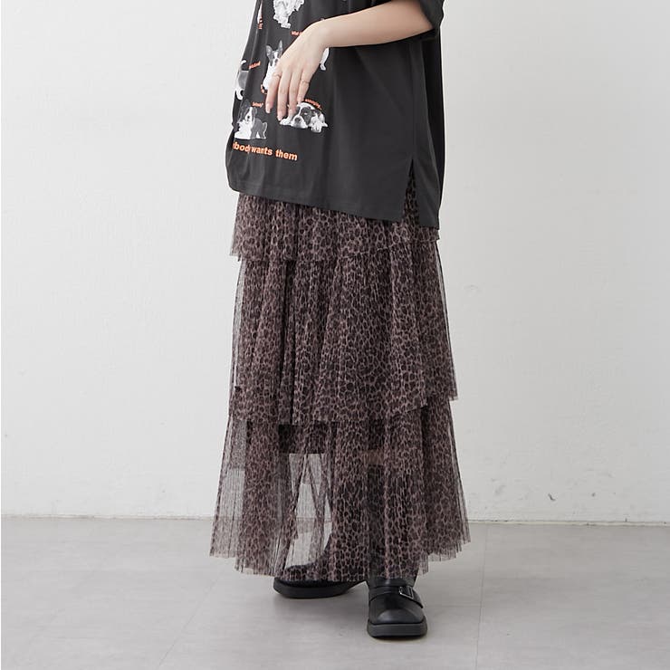 レオパードチュールスカート[品番：OLOW0016491]｜RMAF NICE CLAUP