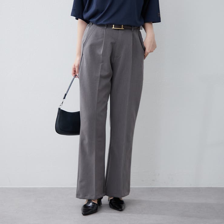 2サイズ展開】美シルエットベーシックフレアパンツ[品番：OLOW0016296