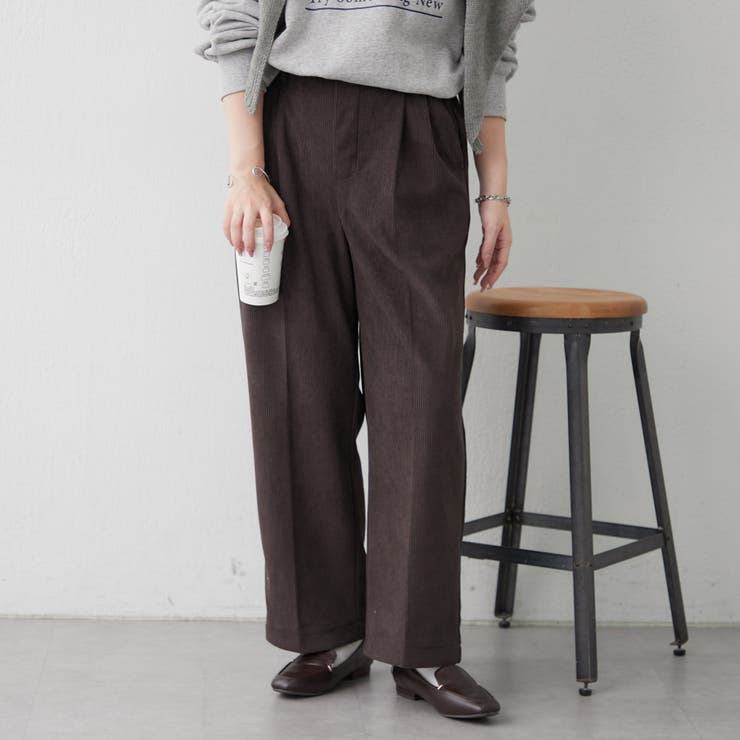 ブラウン | 裏起毛で暖かい、コールタックパンツ | RMAF　NICE CLAUP / OLIVE des OLIVE