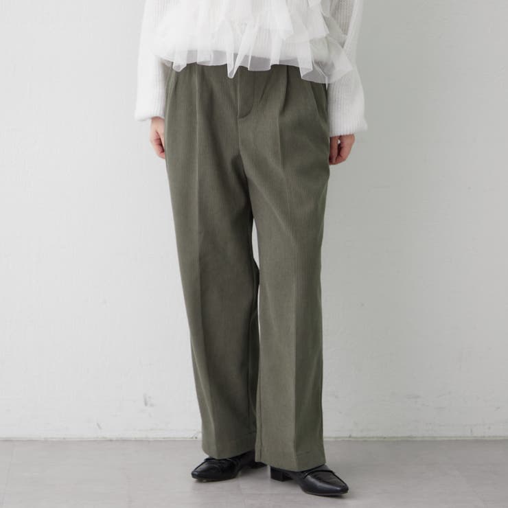 カーキ | 裏起毛で暖かい、コールタックパンツ | RMAF　NICE CLAUP / OLIVE des OLIVE