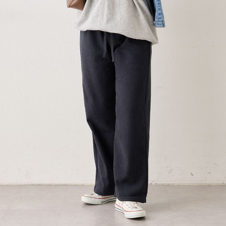 あったかパンツ】コール裏ベロアイージーパンツ[品番：OLOW0017025