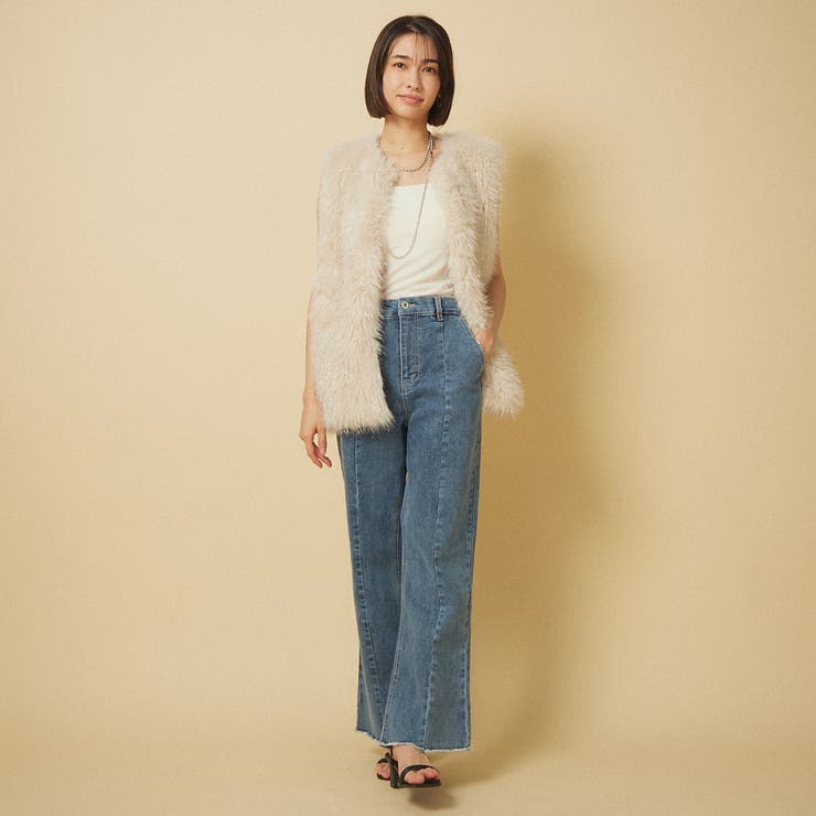 【nane】3サイズ展開 ストレートデニムフレアパンツ | RMAF　NICE CLAUP / OLIVE des OLIVE | 詳細画像20 