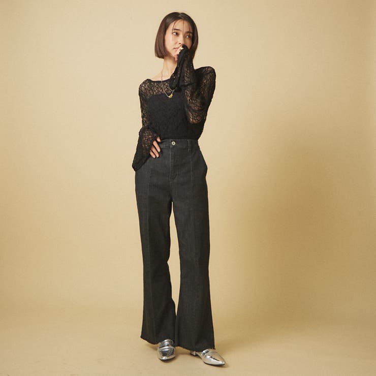 【nane】3サイズ展開 ストレートデニムフレアパンツ | RMAF　NICE CLAUP / OLIVE des OLIVE | 詳細画像32 