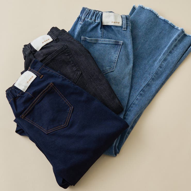 【nane】3サイズ展開 ストレートデニムフレアパンツ | RMAF　NICE CLAUP / OLIVE des OLIVE | 詳細画像2 