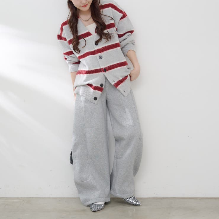 裏起毛で暖かい、スウェットカーブパンツ | RMAF　NICE CLAUP / OLIVE des OLIVE | 詳細画像7 
