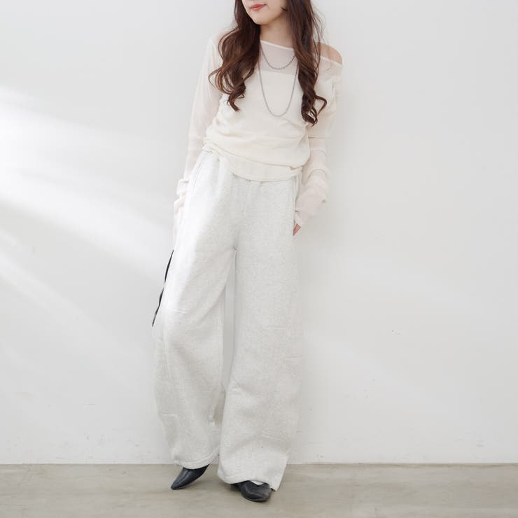 裏起毛で暖かい、スウェットカーブパンツ | RMAF　NICE CLAUP / OLIVE des OLIVE | 詳細画像19 