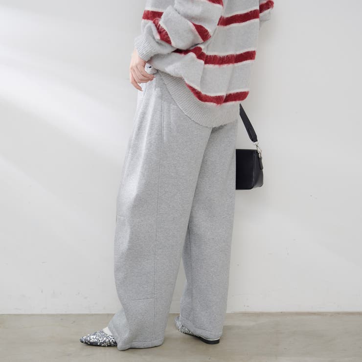 裏起毛で暖かい、スウェットカーブパンツ | RMAF　NICE CLAUP / OLIVE des OLIVE | 詳細画像3 