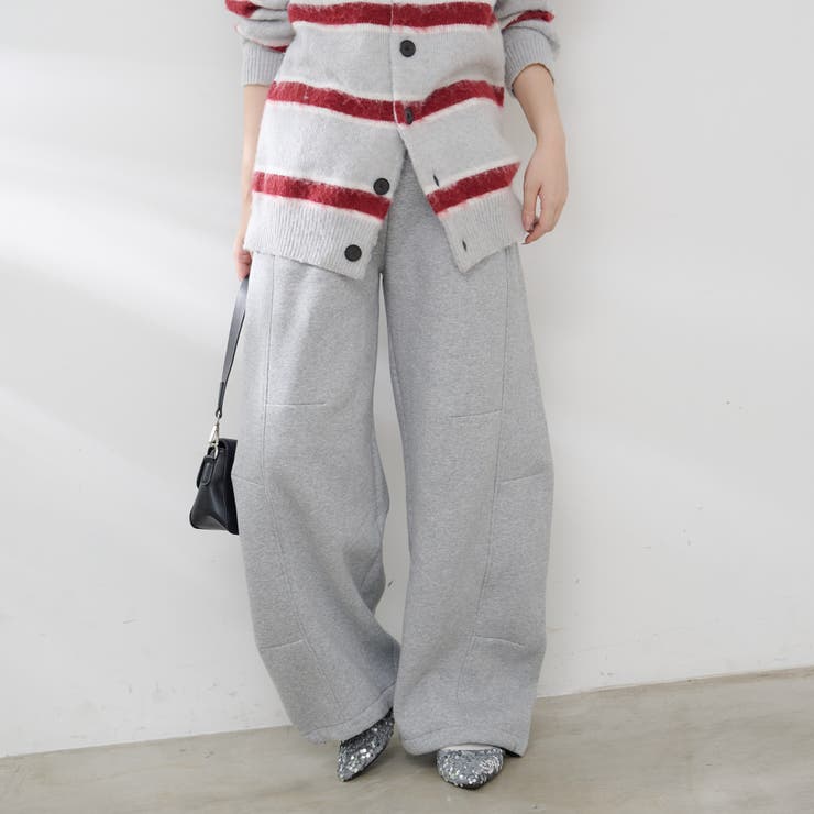 トップグレー | 裏起毛で暖かい、スウェットカーブパンツ | RMAF　NICE CLAUP / OLIVE des OLIVE