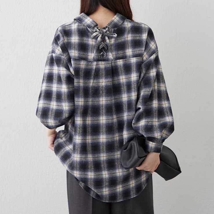 チェックタケノコタックブラウス[品番：OLOW0016618]｜RMAF NICE CLAUP