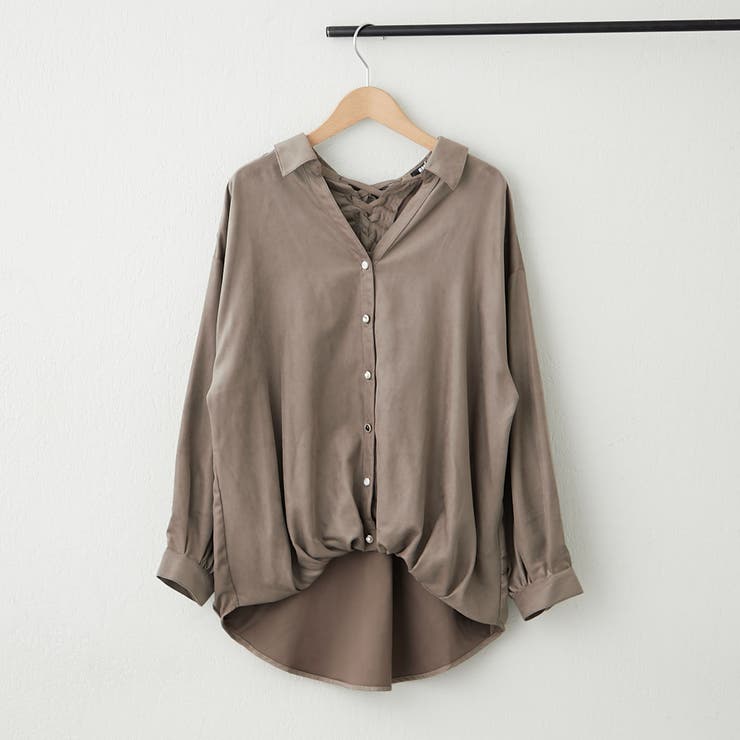 モカ | マイクロコールタケノコタックブラウス | RMAF　NICE CLAUP / OLIVE des OLIVE