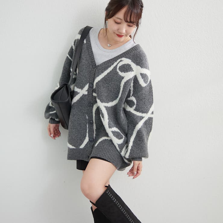 BIGリボン柄Vカーディガン | RMAF　NICE CLAUP / OLIVE des OLIVE | 詳細画像25 
