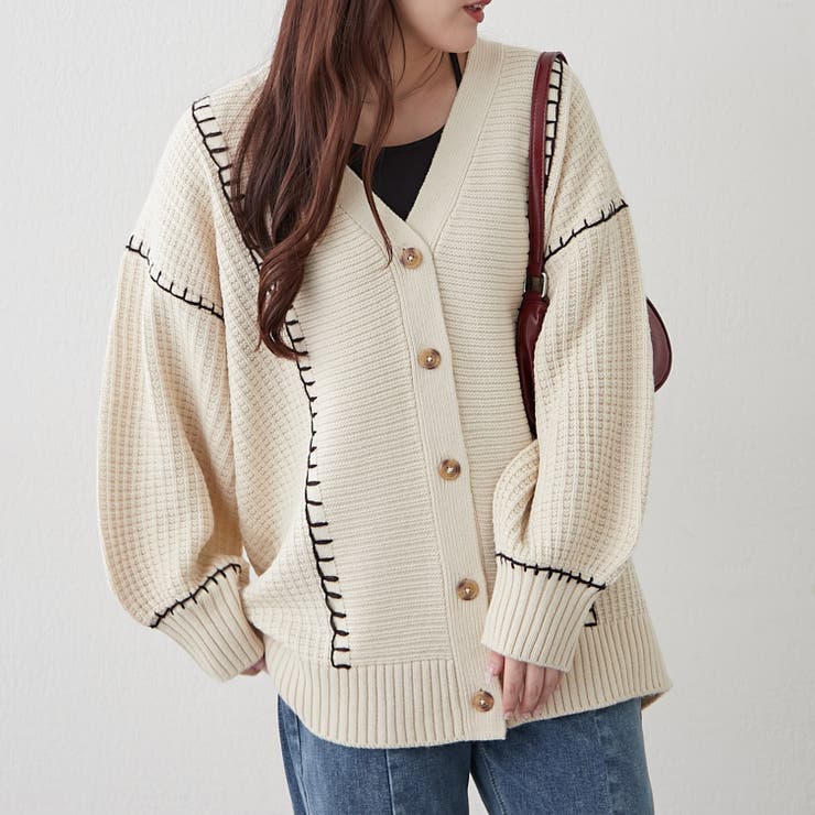 ブランケットステッチVカーディガン | RMAF　NICE CLAUP / OLIVE des OLIVE | 詳細画像4 