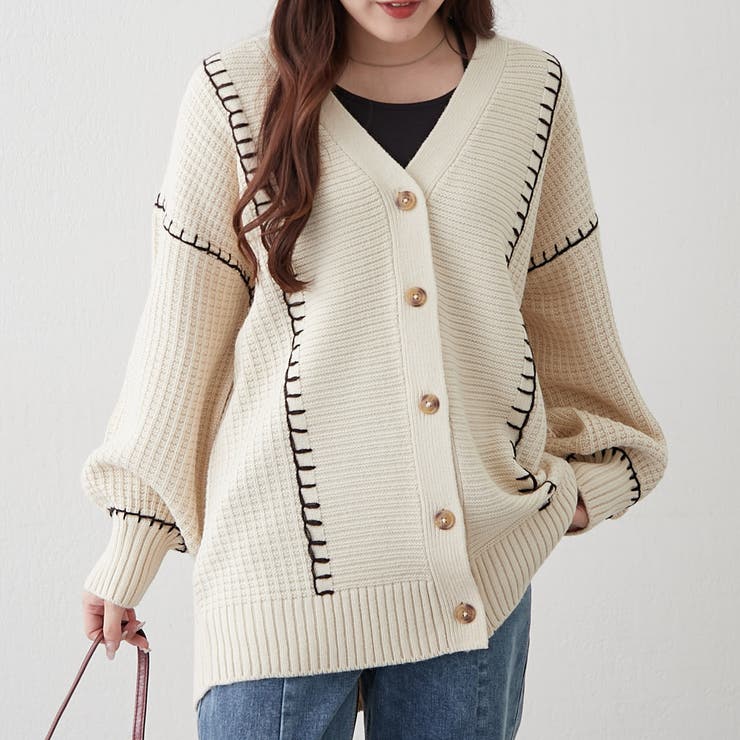 ブランケットステッチVカーディガン | RMAF　NICE CLAUP / OLIVE des OLIVE | 詳細画像3 