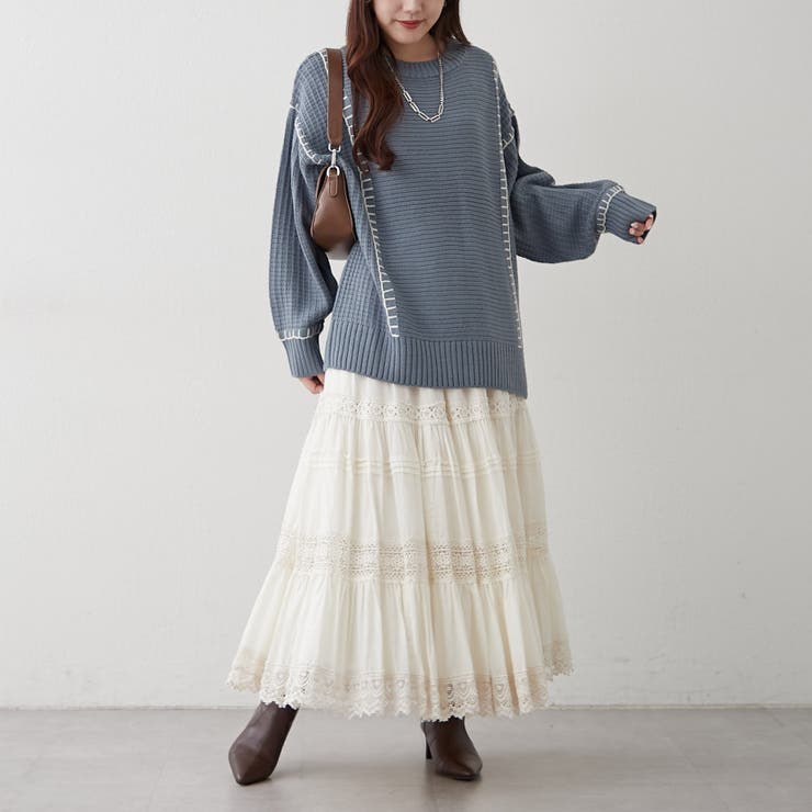 ブランケットステッチクループルオーバー | RMAF　NICE CLAUP / OLIVE des OLIVE | 詳細画像10 