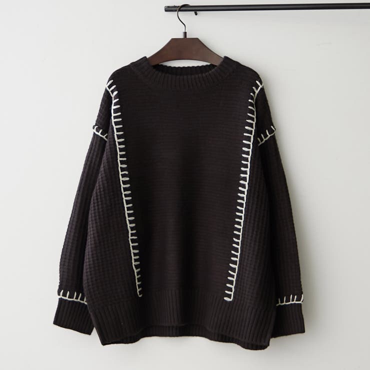 ブラック | ブランケットステッチクループルオーバー | RMAF　NICE CLAUP / OLIVE des OLIVE