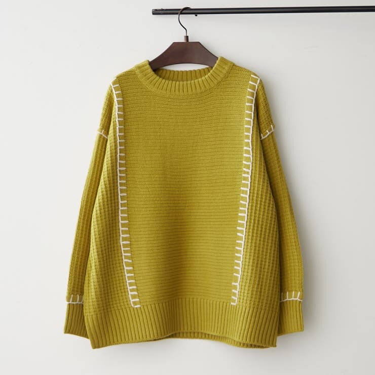 マスタード | ブランケットステッチクループルオーバー | RMAF　NICE CLAUP / OLIVE des OLIVE