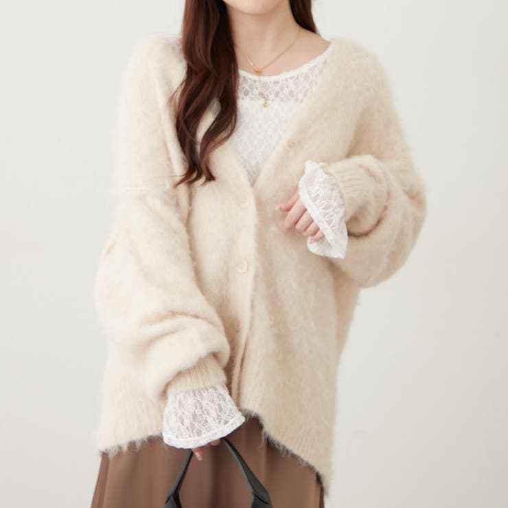 【6色展開】シャギーVカーディガン | RMAF　NICE CLAUP / OLIVE des OLIVE | 詳細画像7 