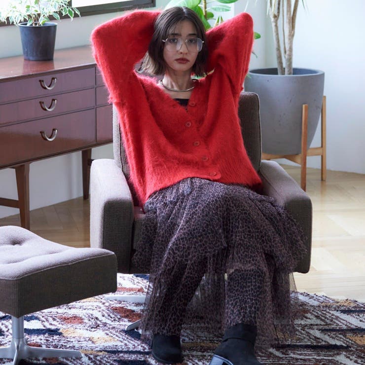 【6色展開】シャギーVカーディガン | RMAF　NICE CLAUP / OLIVE des OLIVE | 詳細画像28 