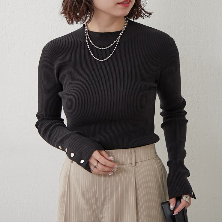 【8色展開】袖ボタンハイネックリブプルオーバー | RMAF　NICE CLAUP / OLIVE des OLIVE | 詳細画像53 