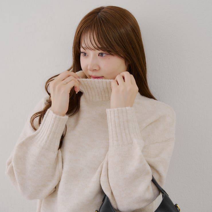 ベージュ | ヤクタッチハイネックプルオーバー | RMAF　NICE CLAUP / OLIVE des OLIVE