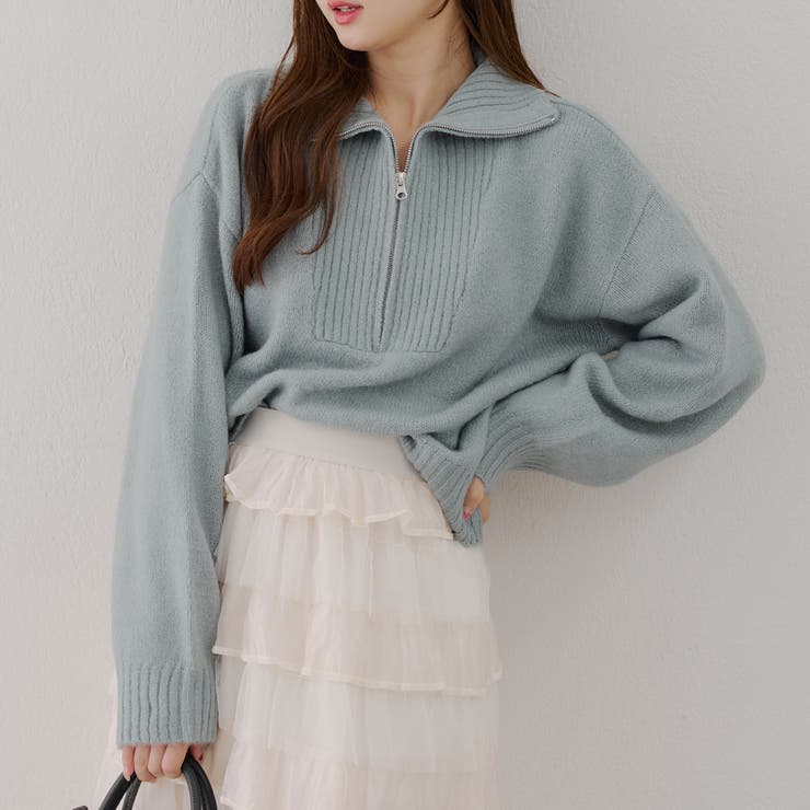 【5色展開】ヤクタッチハーフジップニット | RMAF　NICE CLAUP / OLIVE des OLIVE | 詳細画像13 