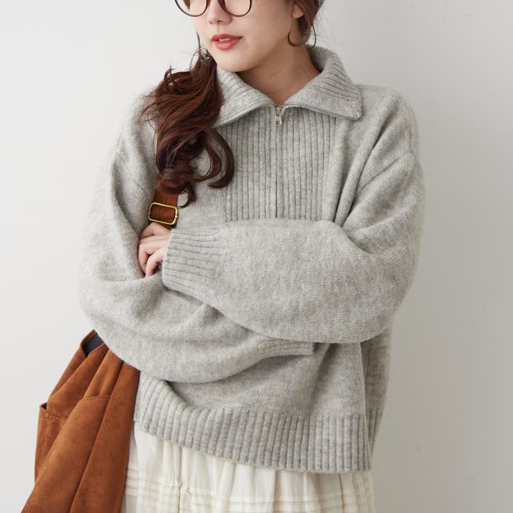 【5色展開】ヤクタッチハーフジップニット | RMAF　NICE CLAUP / OLIVE des OLIVE | 詳細画像21 