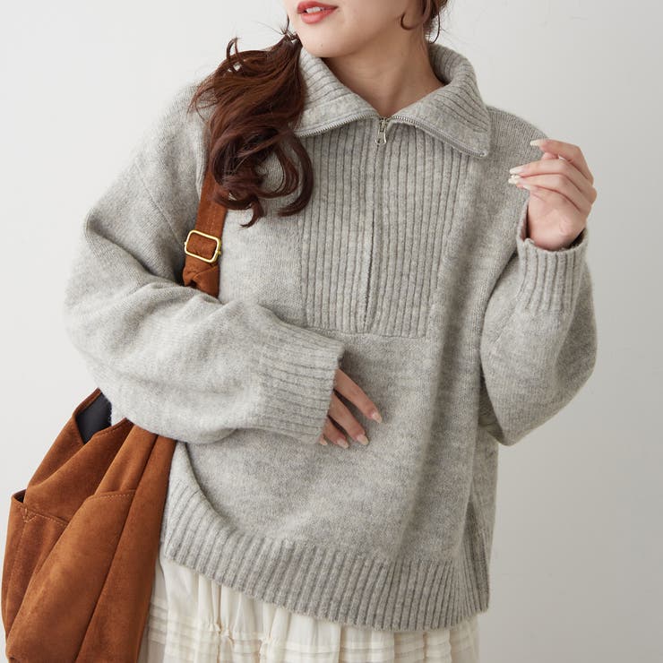 【5色展開】ヤクタッチハーフジップニット | RMAF　NICE CLAUP / OLIVE des OLIVE | 詳細画像20 