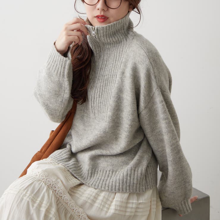 5色展開】ヤクタッチハーフジップニット[品番：OLOW0016224]｜RMAF