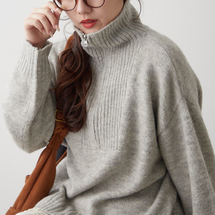 【5色展開】ヤクタッチハーフジップニット | RMAF　NICE CLAUP / OLIVE des OLIVE | 詳細画像19 