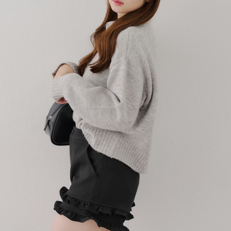 【5色展開】ヤクタッチハーフジップニット | RMAF　NICE CLAUP / OLIVE des OLIVE | 詳細画像26 