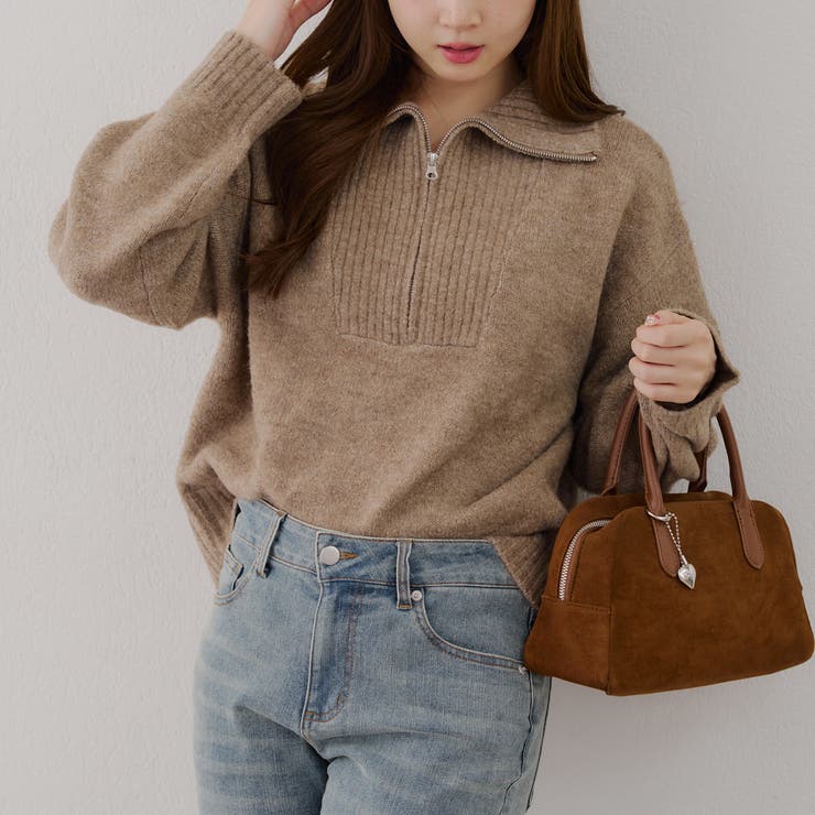 【5色展開】ヤクタッチハーフジップニット | RMAF　NICE CLAUP / OLIVE des OLIVE | 詳細画像31 