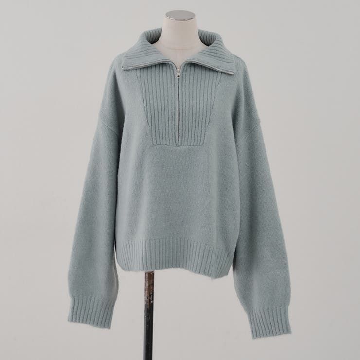 【5色展開】ヤクタッチハーフジップニット | RMAF　NICE CLAUP / OLIVE des OLIVE | 詳細画像40 