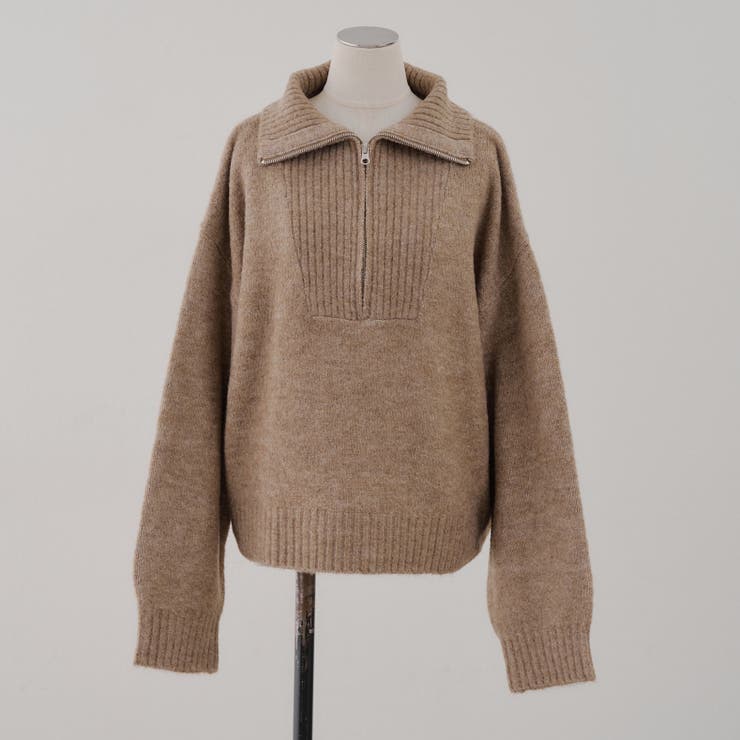 【5色展開】ヤクタッチハーフジップニット | RMAF　NICE CLAUP / OLIVE des OLIVE | 詳細画像42 