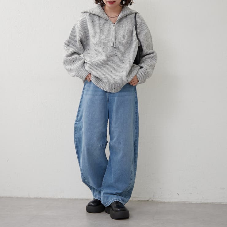 ネップ入りハーフジップニット | RMAF　NICE CLAUP / OLIVE des OLIVE | 詳細画像8 