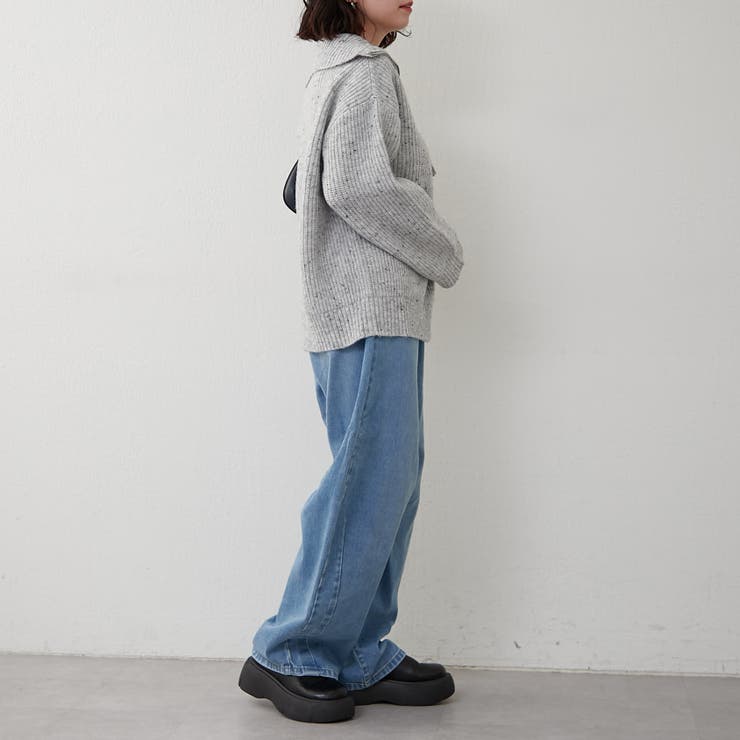 ネップ入りハーフジップニット | RMAF　NICE CLAUP / OLIVE des OLIVE | 詳細画像10 